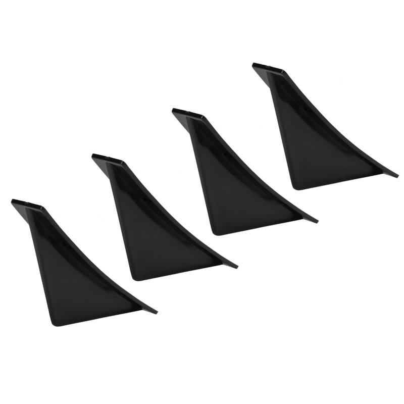 4-teiliger Hinterer Diffusor ABS, Gebogen, Glänzend, Schwarz, Spo S Fin, Universell für Auto, Spos und von Tbest