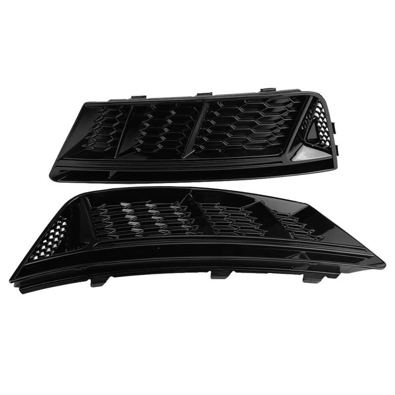 A4 B9 Nebelscheinwerfer Blende, Nebel Verkleidungen, S4 Style Hochglanz Schwarz Front Stoßstange Gitter, 2 Stück Für Kfz von Tbest