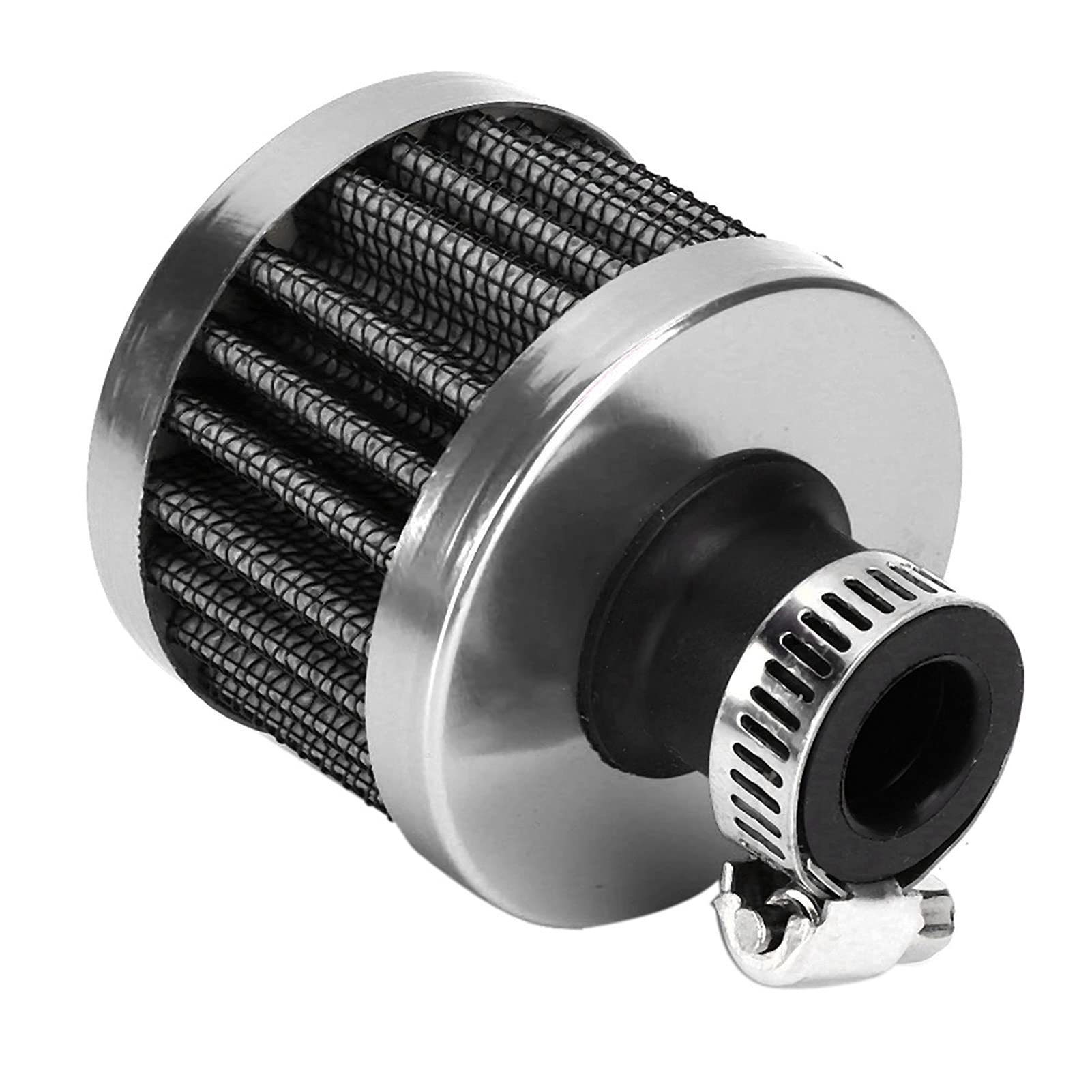 Air Intake Breather, 13 Mm / 0,5 Zoll Mini Air Intake Filter Vent Kurbelgeh?useentlüftung Universelles Autozubeh?r(Silber) von Tbest