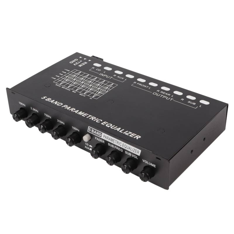 Auto-Grafik-Equalizer, Auto-Audio-Equalizer, Einstellbar, 5 Bänder, Präzise Abstimmung, EQ-Tuning, Crossover-Verstärker, Grafik-Equalizer von Tbest