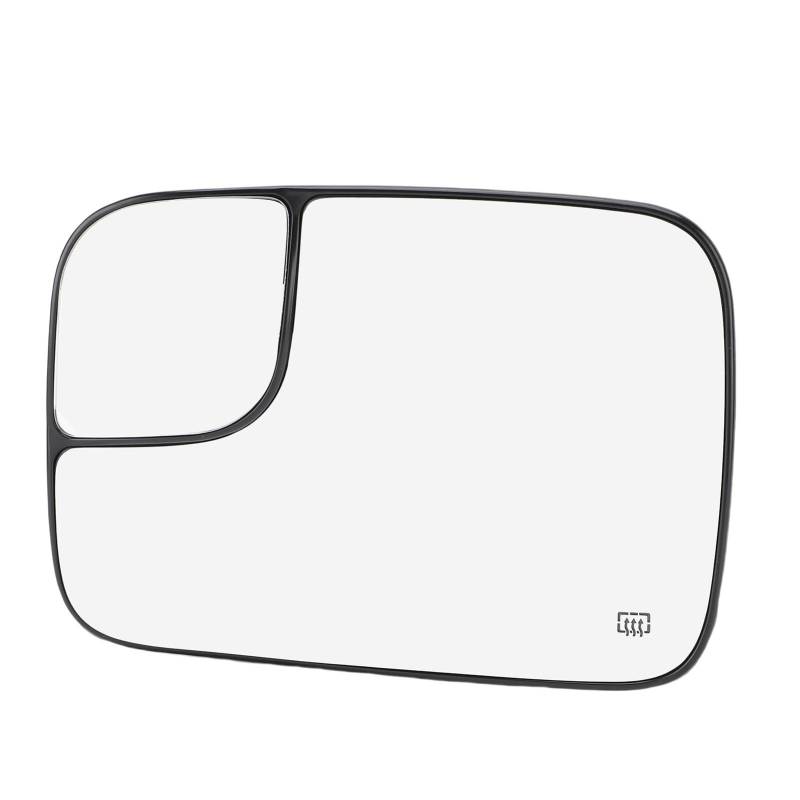 Beheizter Konvexer Spiegelglas Blind Fleck Erhitzte Seitenspiegel Glasersatz für Rams 1500 2500 3500 2002 2008 High Definition Glaswetterfest Stoßdichtheit (Links 5161010aa) von Tbest