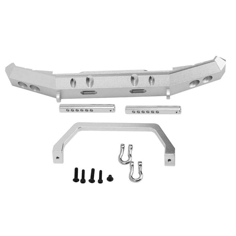 Frontstoßstange, RC Frontstoßstangenschutz Stoßstangen aus Aluminiumlegierung Bull Bar RC Ersatzteile für RGT 1/10 Truck Overland Rock Cruiser EX86100(Silber B-R86025S) Automodell Spielzeug von Tbest