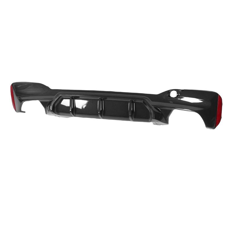 Heck Stoßfänger Diffusor -Spoilerlippe, Hintere Stoßfänger Diffusorlippe mit Schlepphakenabdeckung M Leistungsschutz Austausch für G30 G31 M Sport (Kohlefasermuster) von Tbest