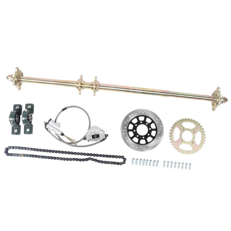 Hohe Härte Stahllegierung Go Kart Heck Live -Achse -Montage -Kit 530 37T Kettenrad 530 Kette 220 Mm Bremsscheibe ATV Quad Drift Trike von Tbest