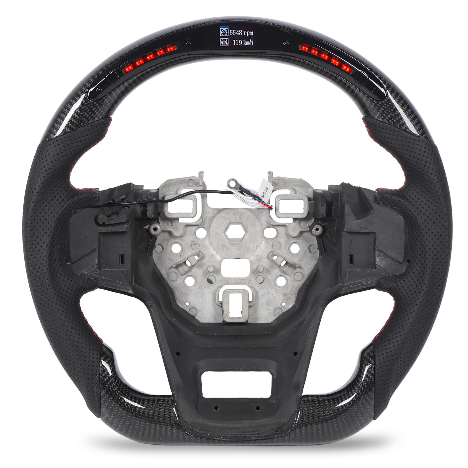 LED-Anzeige, Carbonfaser-Lenkrad mit Schaltlichtern, Racing-Stil, D-Type-Design für Auto-Enthusiasten von Tbest