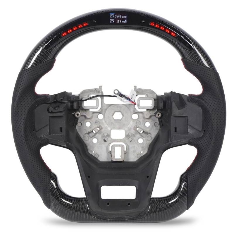 LED-Anzeige, Carbonfaser-Lenkrad mit Schaltlichtern, Racing-Stil, D-Type-Design für Auto-Enthusiasten von Tbest