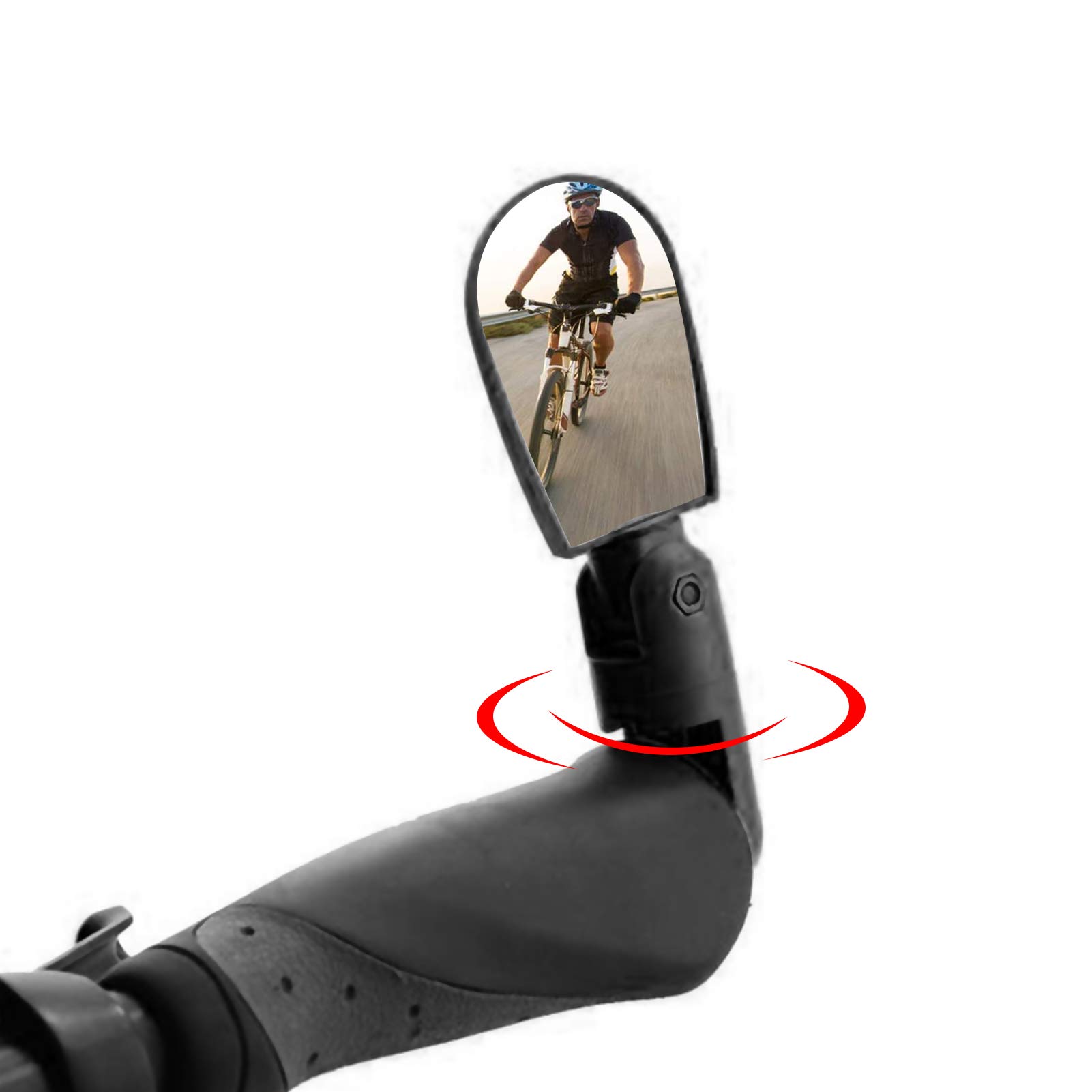 Lenker Fahrradspiegel, 360 ° Verstellbarer Fahrradrückspiegel Schwarz Mini Drehen Flexible Fahrrad Radfahren Lenkspiegel Sicherheit Rückspiegel für Mountainbike Rennräder E-Bike MTB Roller von Tbest