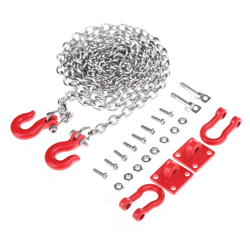 RC Climbing Crawler Car u -Form der Schlepptauhaken Kette Haltbarer Tragbarer Set für 1/10 -Skala -RC -Autos, Metallfarbe 1 Pack von Tbest