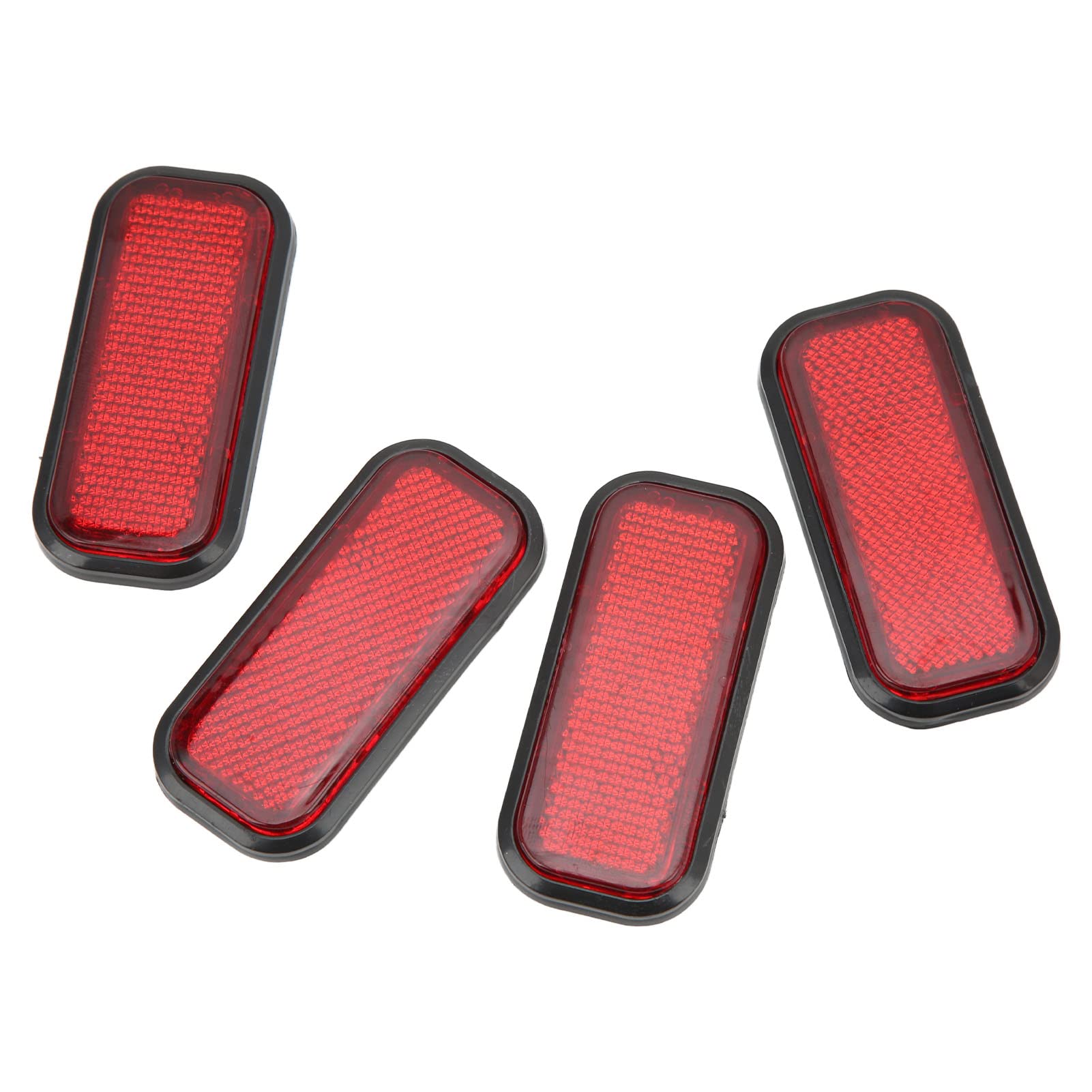 Sicherheitsband Auto Außen Sonstiges Zubehör 4 Stück Rechteckiger Reflektor Sicherheit ABS Reflektierender Aufkleber Universal für Auto Motorradrot (Rot) von Tbest
