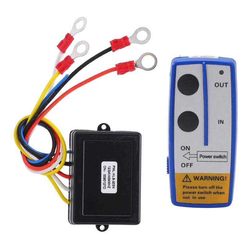 Tbest Drahtloses Winden-Fernbedienungs-Kit, Universelles Drahtloses Winden-Fernbedienungs-Schalter-Kit mit Empfänger 12 V 24 V für LKW ATV SUV(blau) von Tbest