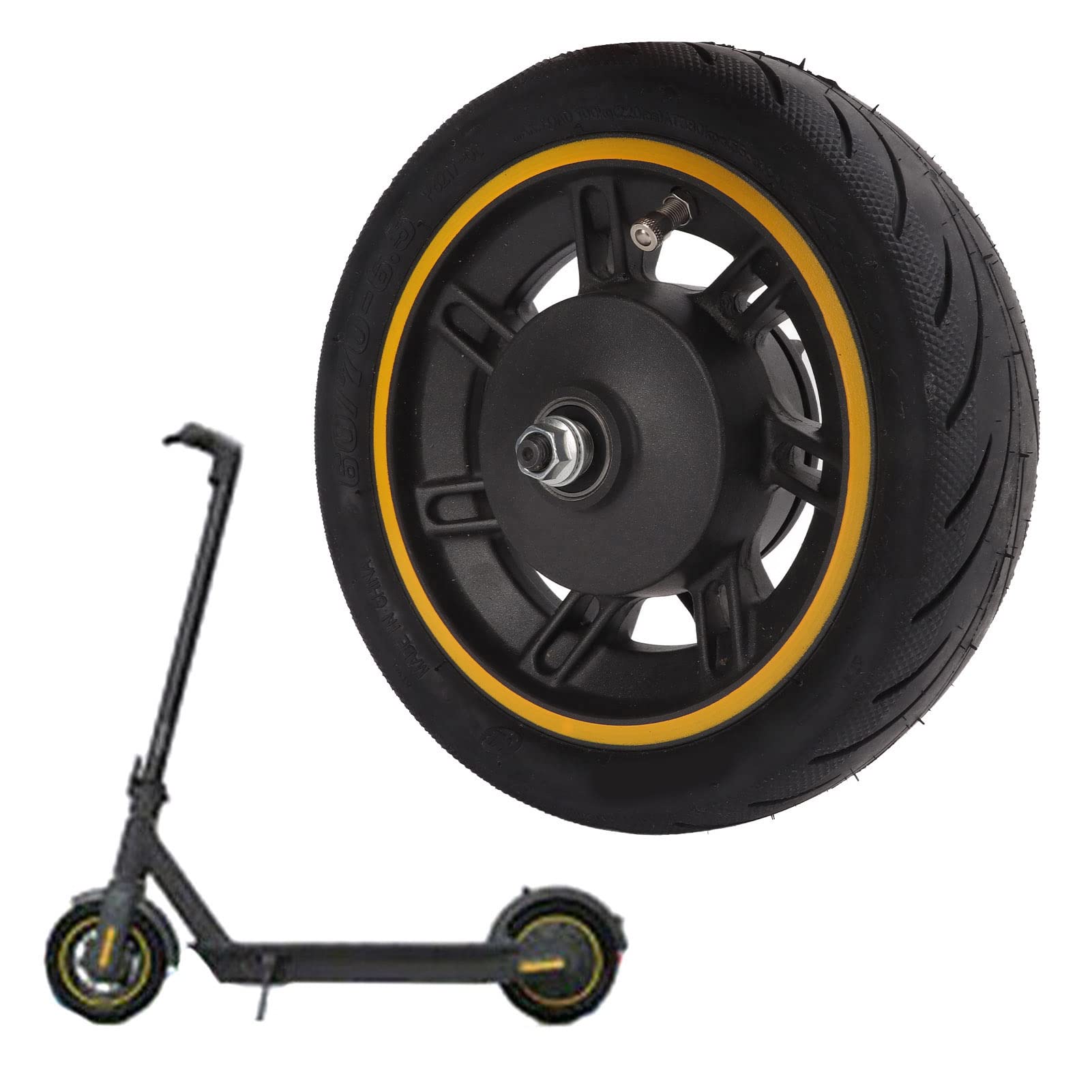 Tbest G30D Vorderrad, E Scooter Rad, Vorderradnabe Mit Reifen, 10 Zoll 60/70-6,5 Scooter Vorderrad Vollgummireifen Mit Reifen Ersatz Für 9 G30 Elektroroller von Tbest