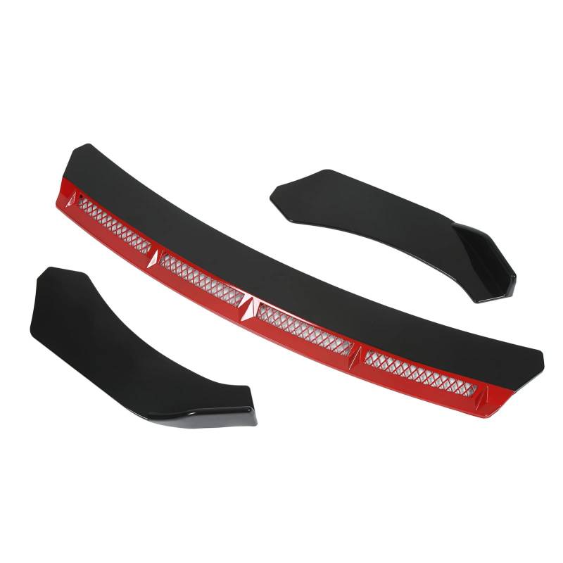 Tbest Spoiler und Flügel 3pcs Frontschürze Lip Body Kit Universal Spoiler Wing Car Modification für Automobile Schwarz (Rot) universal frontspoiler von Tbest