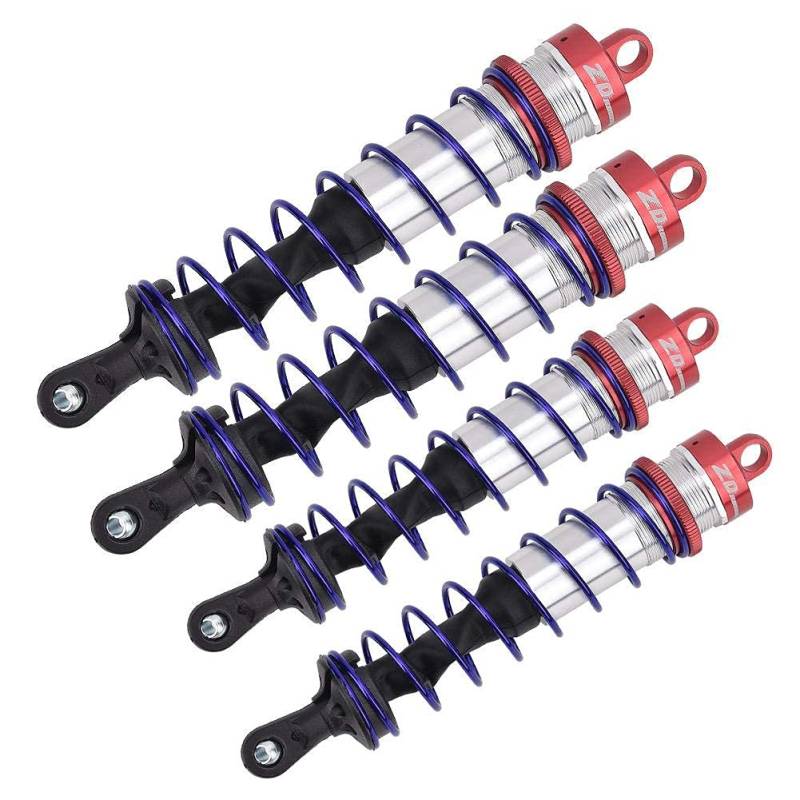 Tbest Stoßdämpfer für RC Auto, Stoßdämpfer vorne verstellbar für vordere Öldruckdämpfer aus Metall, 4 Stück für 1/8 RC Auto (rot) von Tbest