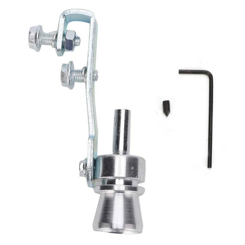 Turbo Sound Simulator Pfeife, Turbo Sound Tail Throat Auspuff Pfeife Aluminiumlegierung Silber TC-M von Tbest