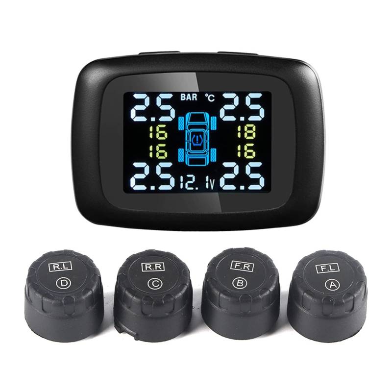 Tpms Reifendruckkontrollsystem,Zigarettenanzünder Kappe,Reifendruckkontrollsystem,Reifendrucksensor,Tpms Sensor,Auto Tpms Reifendruckkontrollsystem Zigarettenanzünder Mit 4 Externen Sensoren von Tbest