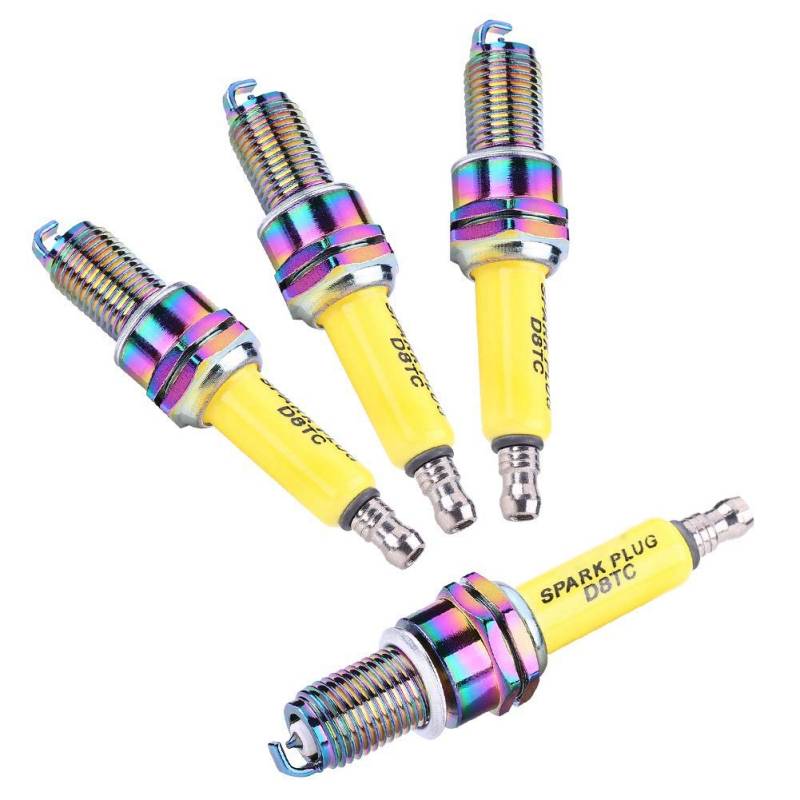 motorcycle spark plugs,D8TC Zündkerze,4 Stücke Hochleistungs-Zündkerzen Kfz-ersatz Zündkerzen für Motorrad Roller ATV Dirt Bike D8TC A7TC Motorrad Zündkerze Auto Styling Nagelneu(D8TC) von Tbest