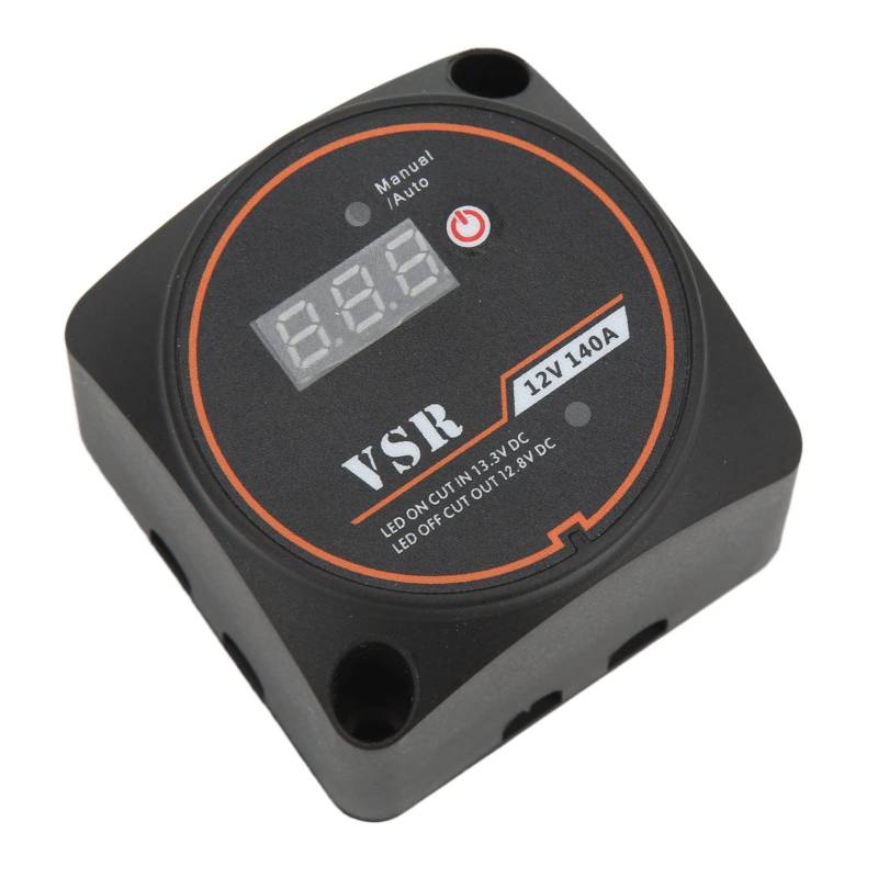 Tbest Automatisches Trennrelais 12V, Dual Battery Smart Isolator 12V 140A Spannungsempfindliches Relais IP67 Wasserdicht Mit Display Für Autos, Yachten, Wohnmobile, ATVs, UTVs von Tbest
