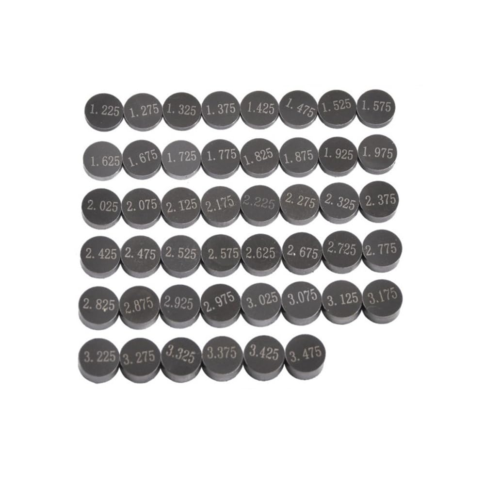 Einstellbare Ventildichtungsscheibe for Motorradmotoren, Durchmesser 7,48 mm, Kit for Hond, Suzk, YMH, Kawski, 1,2 mm - 3,5 mm, 1,225 mm - 3,475 mm Ersatzteile(7.48mm 46pc) von TcHUYAn