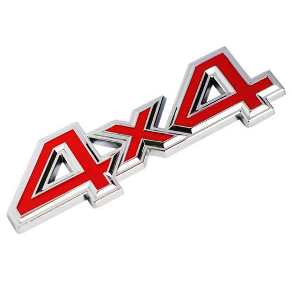 1 Stücke 3D Metall 4x4 allradantrieb Auto Aufkleber Emblem Abzeichen (Rot #Silber) von Tcare