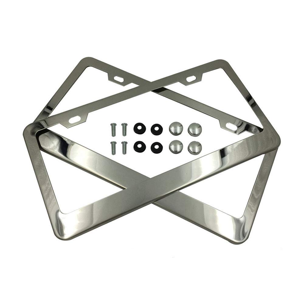 2 Teile/Satz kennzeichenrahmen, schlanke Auto kennzeichenhalter abdeckungen für universal Cars us Standard (Silber) von Tcare