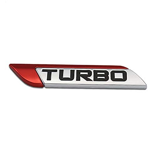 3D Metall Turbo Turbocharged Auto Aufkleber Logo Emblem Abzeichen Aufkleber Aufkleber Auto Styling DIY Dekoration Zubehör (Rot) von Tcare