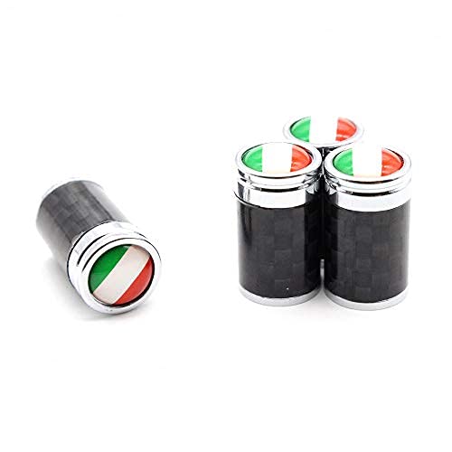 4 Teile/Satz Reifen Ventil Staubkappen Italien Flagge Stil Kupfer + Kohlefaser für Autos von Tcare