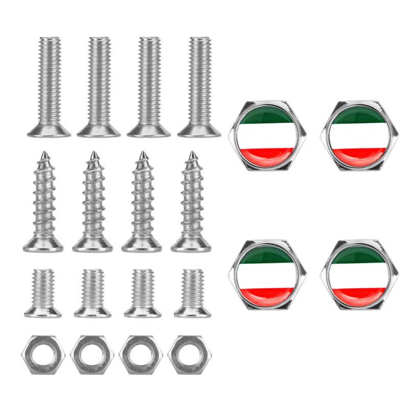 Tcare 1 Satz Autozubehör Italien Italienische Flagge Gewinde Kennzeichenrahmen Schrauben Universal Schrauben Für Universal Car Styling von Tcare
