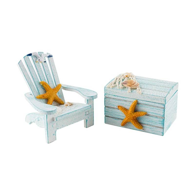 Tdkjfoutr 1 Set Mini-Strandstuhl, Miniatur-Miniaturmöbel, Tischplatte, Miniaturen, Miniatur-Stuhl, Dekoration, Stuhl A von Tdkjfoutr