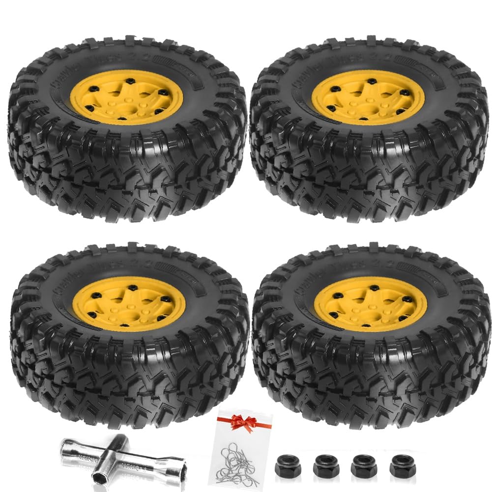 Tdkjfoutr 135 mm Metall 2,2 Beadlock Felgenreifensatz für 1/10 RC Crawler Car Axial SCX10 Wraith RR10 Capra TRX4 YK4082, Orange Tdkjfoutr 135 mm Metall 2,2 Beadlock Felgenreifensatz für 1/10 RC Crawler Car Axial SCX10 Wraith RR10 Capra TRX4 YK4082, Orange von Tdkjfoutr