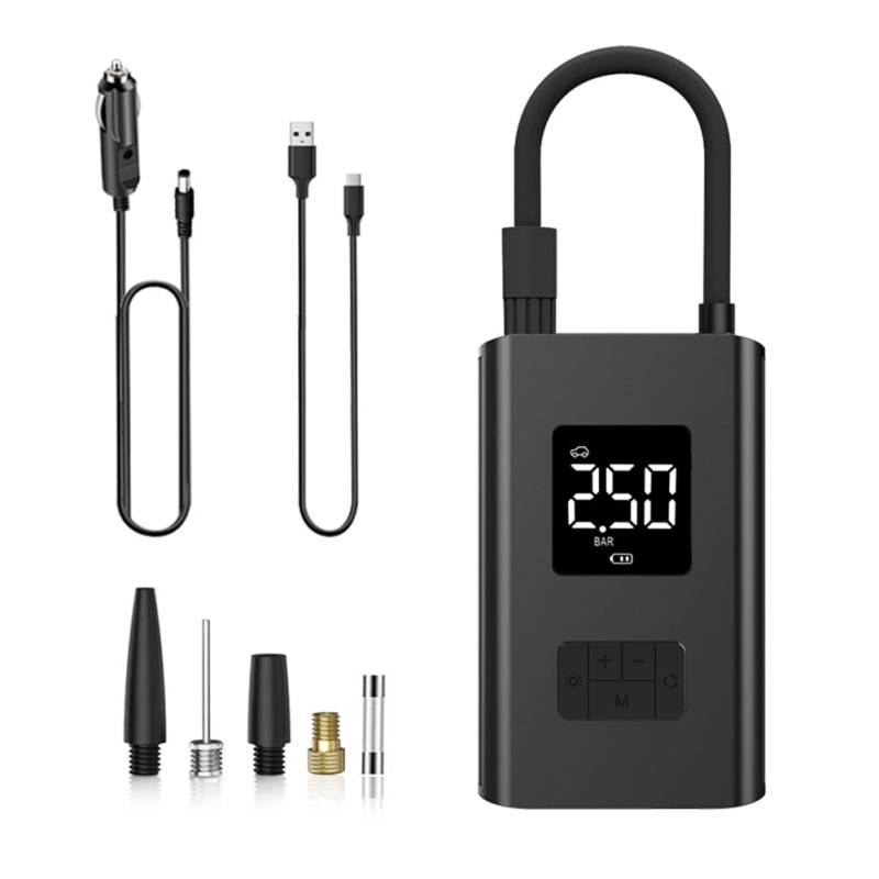 Tdkjfoutr 1Set Auto-Luftpumpe, Tragbare Tragbare Kabellose -Digitalanzeige mit Leichter Auto-Motorrad-Multifunktionspumpe von Tdkjfoutr
