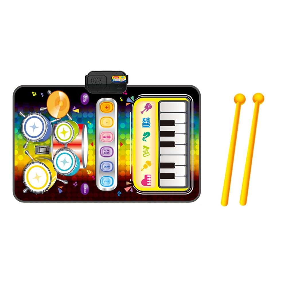 Tdkjfoutr 2-In-1-Multifunktions-Elektronik-Musikdecke für Kinder Zur Förderung Des Musikinteresses von Tdkjfoutr