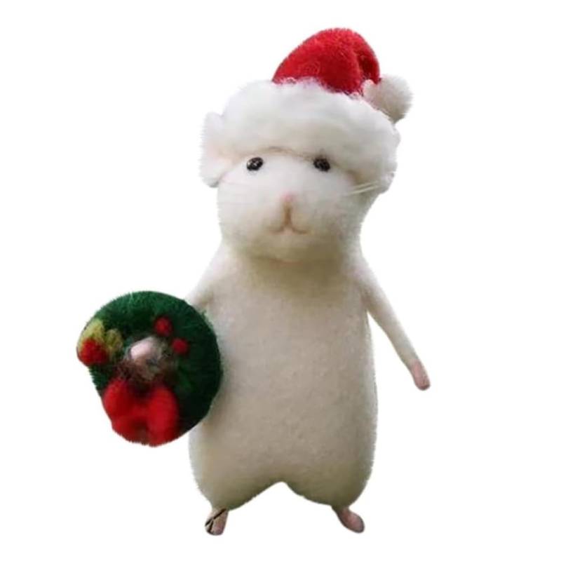 Tdkjfoutr 2 STK Halloween Maus Handgemachte Wollfilz Weihnachtsmaus Ornament Nadelgefilzte Kürbisse Tiere Dekoration A von Tdkjfoutr