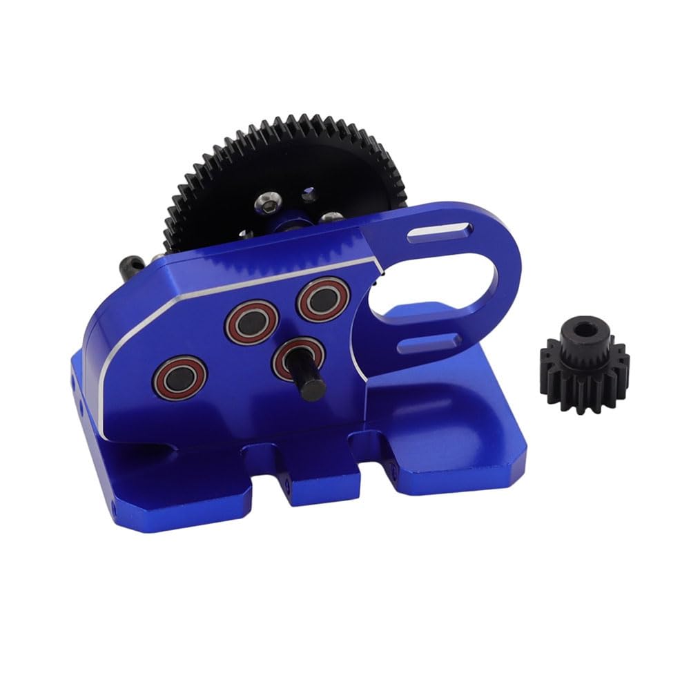Tdkjfoutr 2Low CNC-Getriebe, Mittelgetriebe mit Overdrive für LCG 1/10 RC Crawler für Axial SCX10 III 90046 TRX4, Blau von Tdkjfoutr