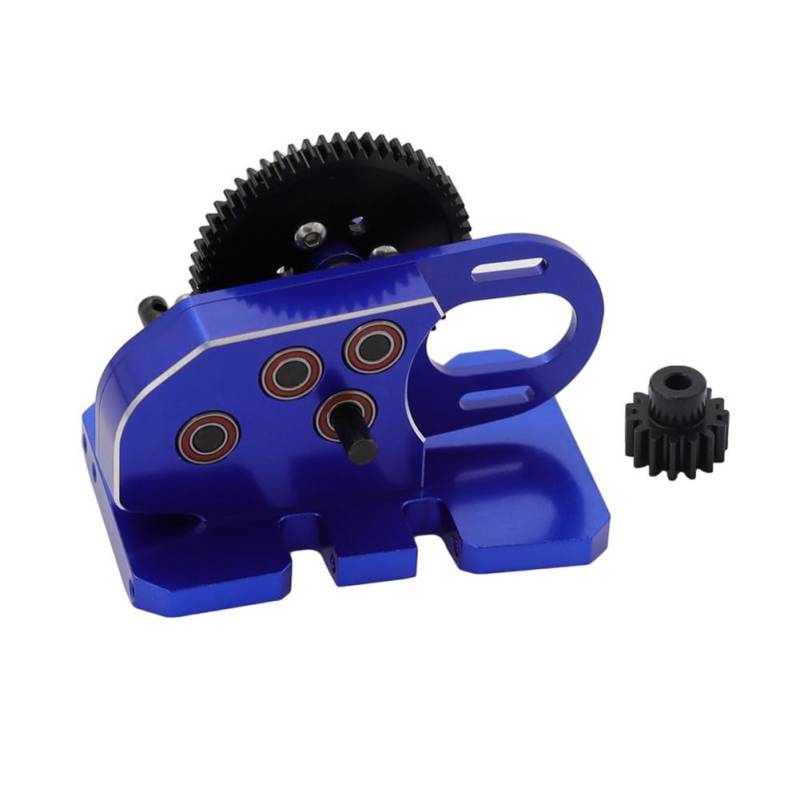 Tdkjfoutr 2Low CNC-Getriebe, Mittelgetriebe mit Overdrive für LCG 1/10 RC Crawler für Axial SCX10 III 90046 TRX4, Blau von Tdkjfoutr
