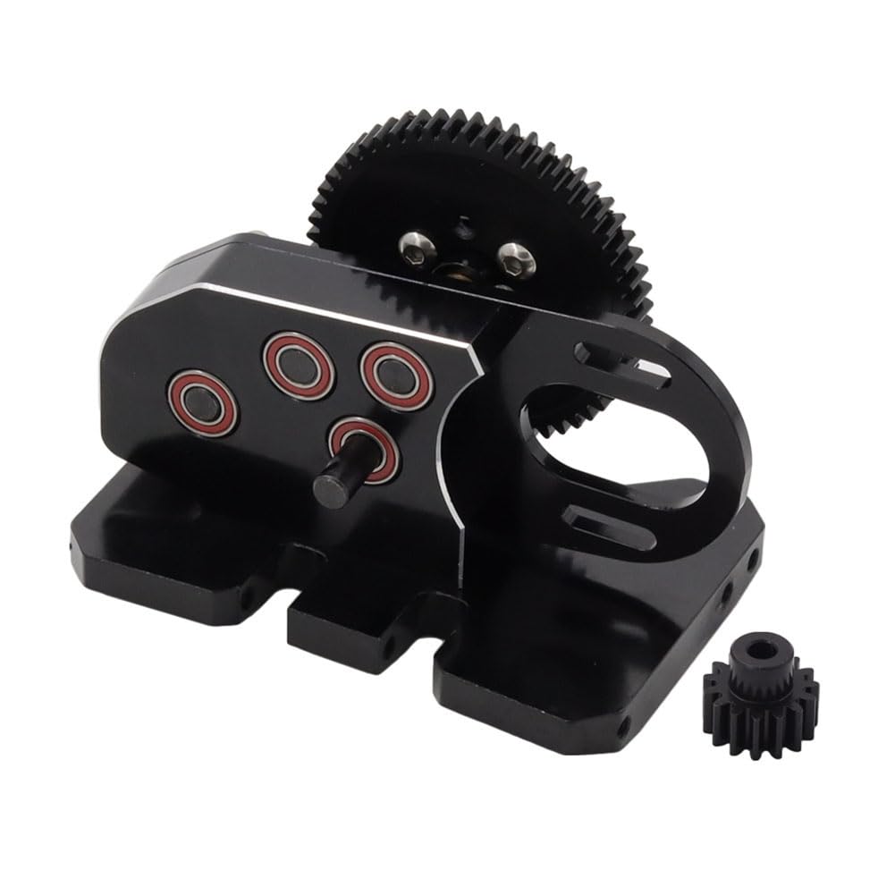 Tdkjfoutr 2Low CNC Mittelgetriebe mit Overdrive für LCG 1/10 RC Crawler für Axial SCX10 III 90046 TRX4 Schwarz von Tdkjfoutr