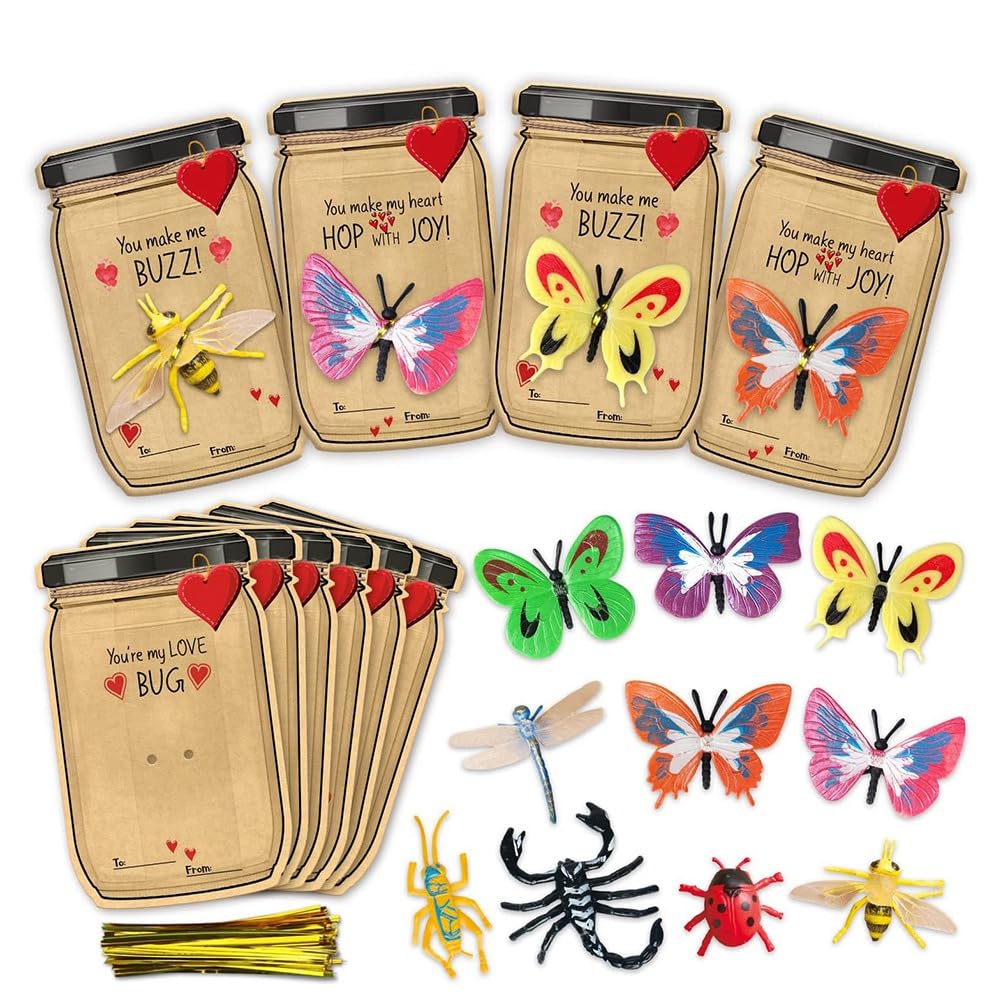 Tdkjfoutr 30er Pack Valentinstags-Geschenkset für Kinder, 6 Verschiedene -Spielzeug Valentins-Karten-Set für und Mädchen, Schulparty-Gefälligkeiten Tdkjfoutr 30er Pack Valentinstags-Geschenkset für Kinder, 6 Verschiedene -Spielzeug Valentins-Karten-Set für und Mädchen, Schulparty-Gefälligkeiten von Tdkjfoutr