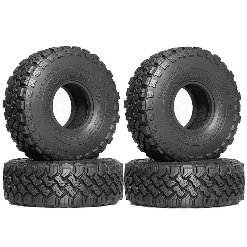 Tdkjfoutr 4 STÜCKE 116mm 1,9 Gummireifen Radreifen für 1/10 RC Crawler Auto Axial SCX10 Pro Capra Traxs TRX4 D90 Redcat von Tdkjfoutr