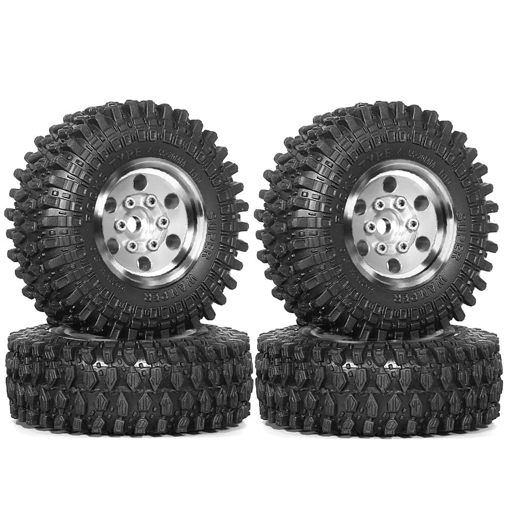 Tdkjfoutr 4 Stück 55 mm 1,0 Metall-Beadlock-Radreifen für 1/18 1/24 RC Crawler Car TRX4M SCX24 Upgrade-Teile Zubehör Silber Tdkjfoutr 4 Stück 55 mm 1,0 Metall-Beadlock-Radreifen für 1/18 1/24 RC Crawler Car TRX4M SCX24 Upgrade-Teile Zubehör Silber von Tdkjfoutr