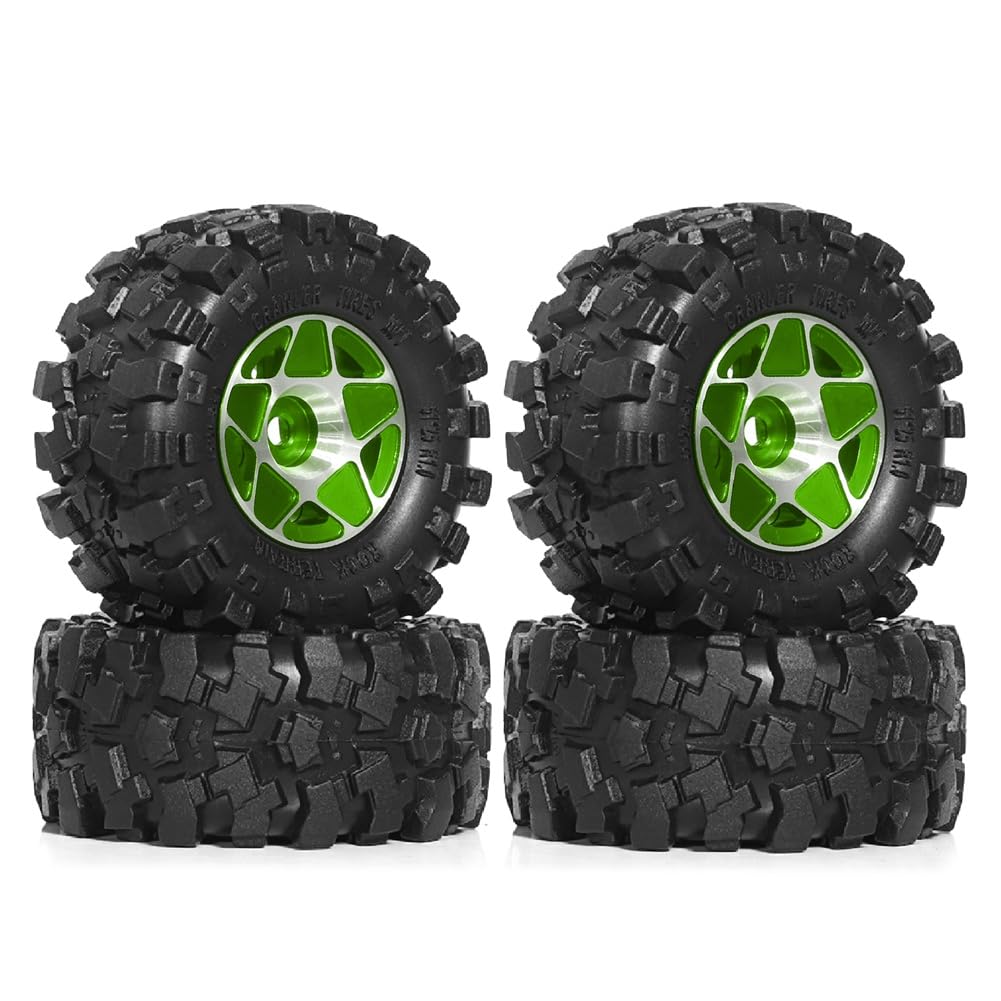 Tdkjfoutr 4 Stück 57 mm 1,0 Metall-Beadlock-Radreifensatz für 1/18 1/24 RC Crawler Car TRX4M SCX24 AX24 FCX24 Grün Tdkjfoutr 4 Stück 57 mm 1,0 Metall-Beadlock-Radreifensatz für 1/18 1/24 RC Crawler Car TRX4M SCX24 AX24 FCX24 Grün von Tdkjfoutr