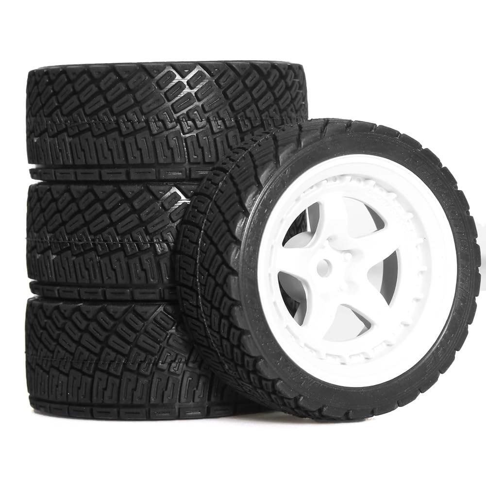 Tdkjfoutr 4 Stück 68 mm 1/10 RC Rennwagenreifen auf Straßentouring-Drift-Autoreifenfelgen für -TT01 TT02 XV01 XV02 TA06 W179 Tdkjfoutr 4 Stück 68 mm 1/10 RC Rennwagenreifen auf Straßentouring-Drift-Autoreifenfelgen für -TT01 TT02 XV01 XV02 TA06 W179 von Tdkjfoutr
