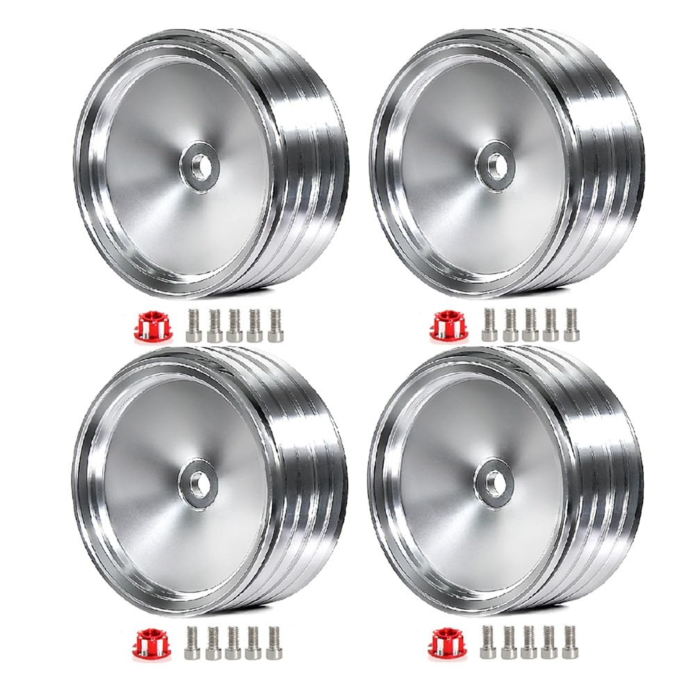 Tdkjfoutr 4 Teile/Satz 1,9 Metall Retro Radnabe für SCX10-4 RC Auto Modifikation Zubehör Universal Silber B von Tdkjfoutr