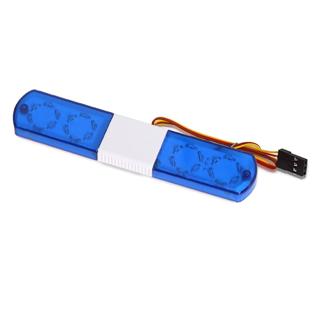 Tdkjfoutr Blitzalarmlampe LED Polizeiauto Helles Licht für 1/10 RC D12, Traxs Axial Auto-Upgrade-Teile, 115 Mm, Blau von Tdkjfoutr