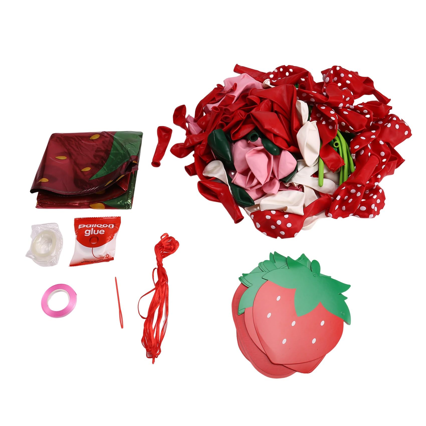 Tdkjfoutr Erdbeer-Ballonbogen, 157-Teiliger Erdbeer-Ballon mit, Rosa, Grünen Latex-Ballons und Erdbeer-Folien-Ballons Tdkjfoutr Erdbeer-Ballonbogen, 157-Teiliger Erdbeer-Ballon mit, Rosa, Grünen Latex-Ballons und Erdbeer-Folien-Ballons von Tdkjfoutr