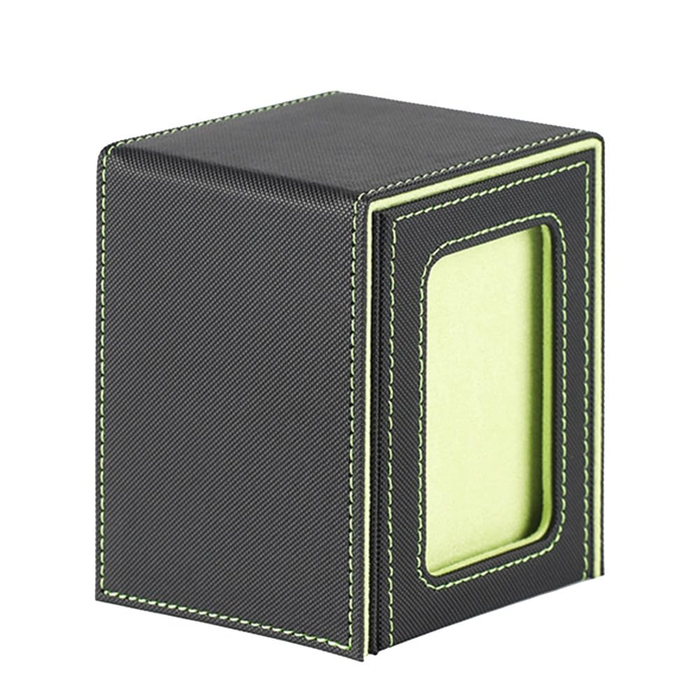 Tdkjfoutr Karten Aufbewahrungsbox für Sammelkarten, Kartendeck Box mit Sichtfenster Kartendeck Hülle Grün von Tdkjfoutr