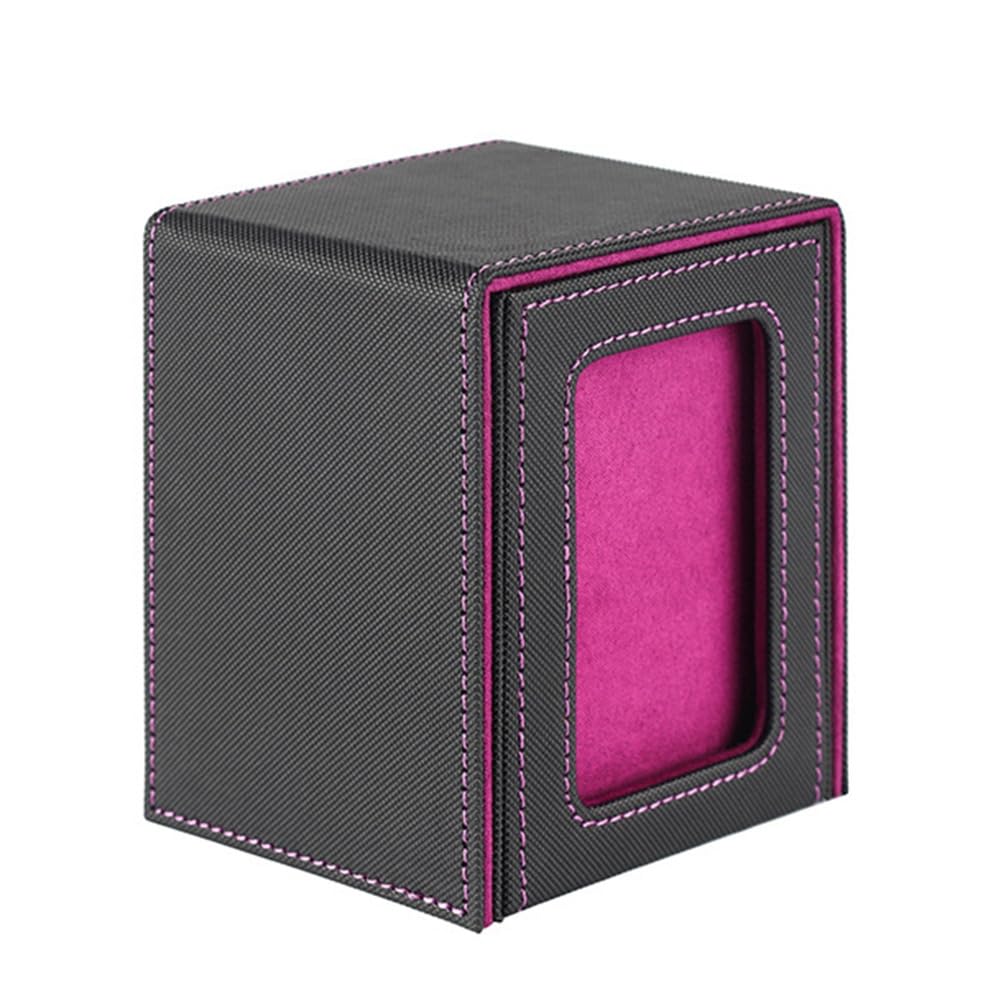 Tdkjfoutr Karten Aufbewahrungsbox für Sammelkarten, Kartendeck Box mit Sichtfenster Kartendeck Hülle Lila von Tdkjfoutr