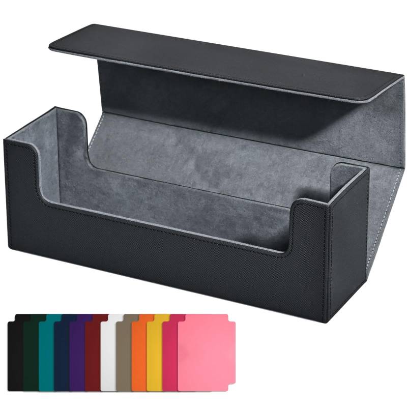 Tdkjfoutr Kartendeck-Aufbewahrungsbox, Magnetverschluss, Kartenhalter für Magnetische Spielkarten, Schwarz von Tdkjfoutr