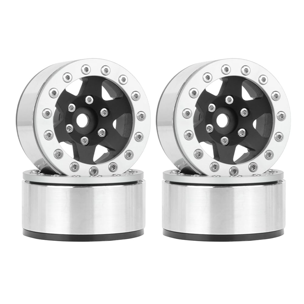 Tdkjfoutr Schwarze Silberne Felge 1,55 Metallrad Reifen Kletterauto AX90069 für JIMNY CC01 Tdkjfoutr Schwarze Silberne Felge 1,55 Metallrad Reifen Kletterauto AX90069 für JIMNY CC01 von Tdkjfoutr