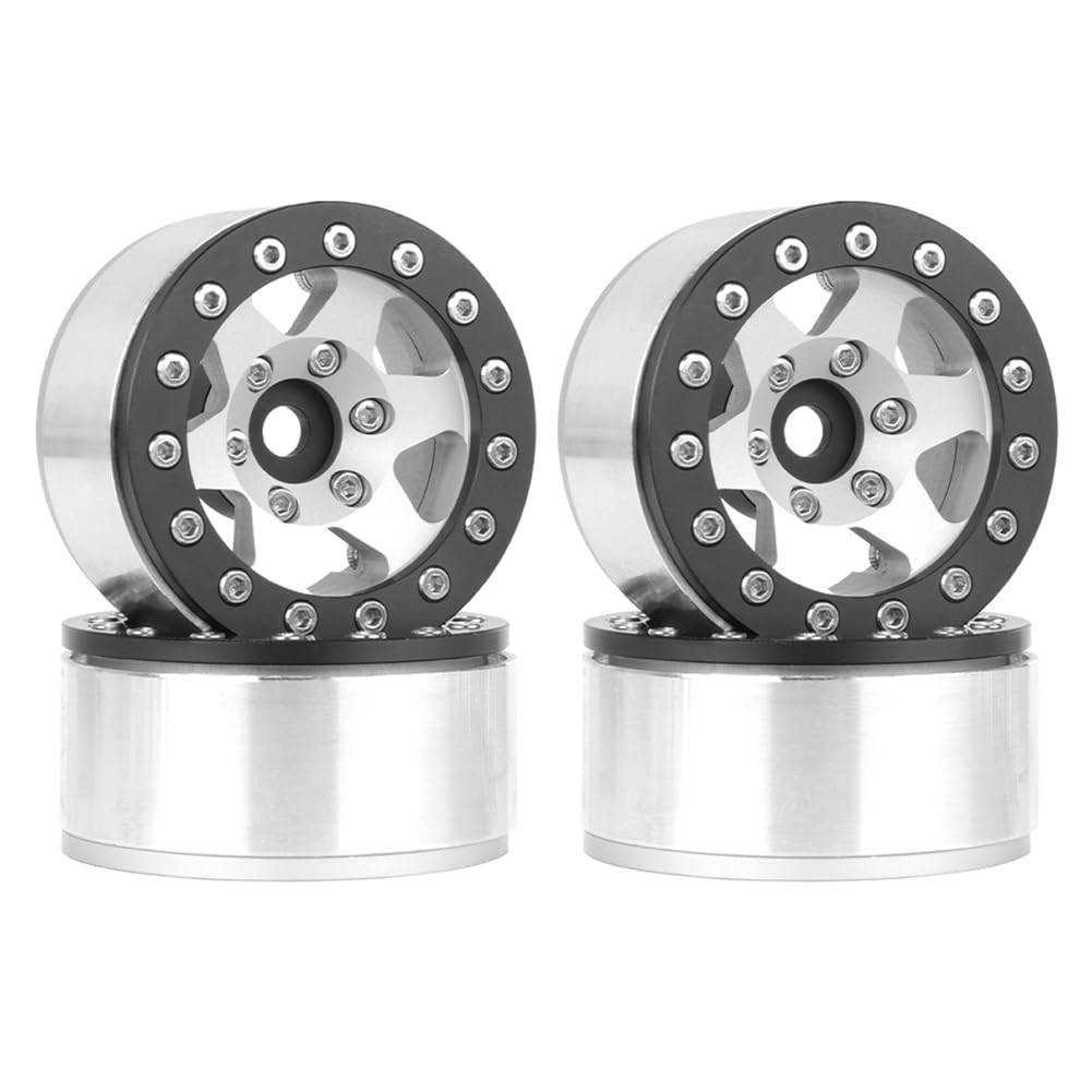 Tdkjfoutr Silberschwarzes 1,55-Metallrad-Reifen-Kletterauto AX90069 für JIMNY CC01 Tdkjfoutr Silberschwarzes 1,55-Metallrad-Reifen-Kletterauto AX90069 für JIMNY CC01 von Tdkjfoutr