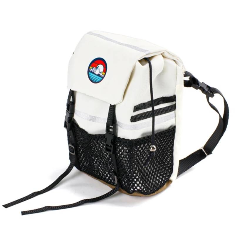 Tdkjfoutr Simulation Rucksack Schaufel Aufbewahrungstasche Gepäcktasche Handtasche Dekoration für 1/8 1/10 RC Crawler Auto, Weiße Tasche von Tdkjfoutr