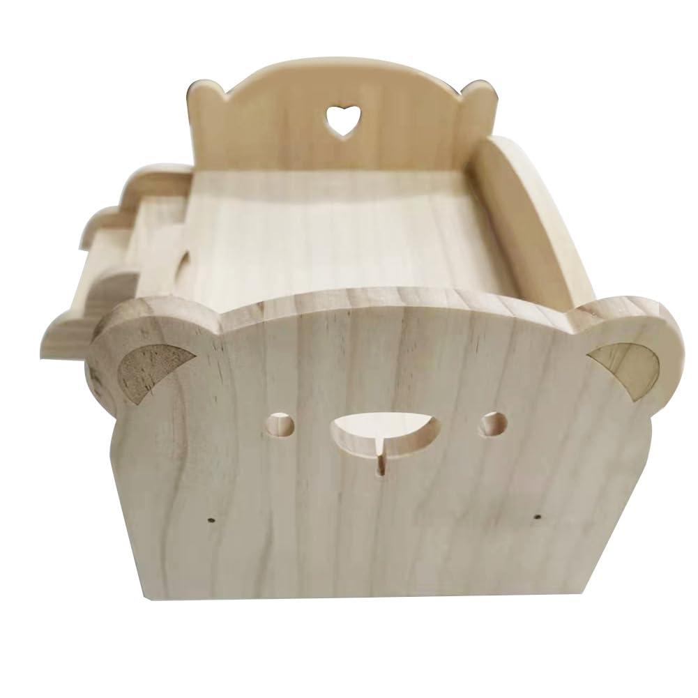 Tdkjfoutr Spielbett Aus für Puppen Universelles Holzbett Holzpuppe DIY Mini-Spielbett für Puppen Kindertagsgeschenk () von Tdkjfoutr